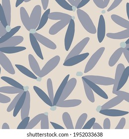 Patrón botánico moderno y sin fisuras. Fondo contemporáneo con formas florales y minimalistas. Ilustración vectorial moderna perfecta para impresiones, tela, papel envolvente, textil, papel tapiz.