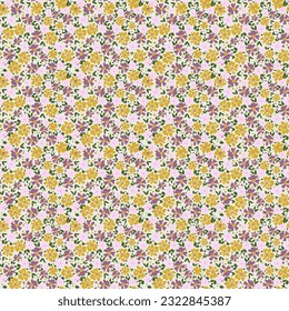 Patrón textil botánico moderno y sin fisuras.Delicado estampado floral con flores pequeñas para tela o papel.
Vector dibujado a mano con un patrón de flor botánico, estilo de color marrón, impresión textil de moda
