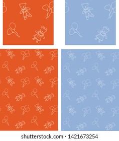 Trendy seamless  with cute bears. For printed t shirt, graphic tee, wallpaper and other design.
