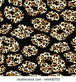 Trendy seamless exotic pattern with abstract flowers and animal print. Vector illustration. Modern design for paper, wallpaper, cover, fabric, Interior decor and other users.