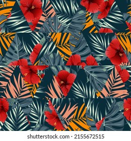 Trendy nahtlose exotische Muster mit Handtextur und geometrischen Elementen. Vektorgrafik