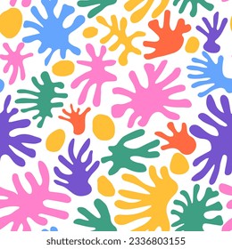 Trendy seamless exotic pattern with hand organic shapes. Vector illustration