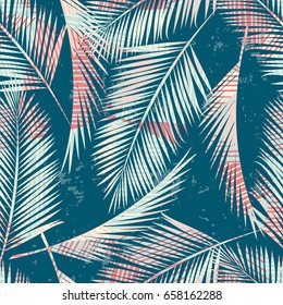 Trendy seamless exotic pattern with hand texture and geometric elements. Vector illustration