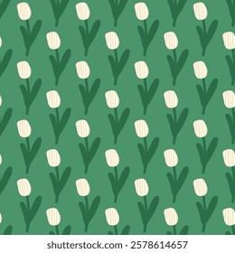 Trendy seamless floral ditsy pattern. Fabric design with simple flowers. Vector cute repeated pattern for baby fabric, wallpaper or wrap paper