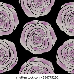 Trendy seamless Floral Ditsy Print In gray and purple Colors.