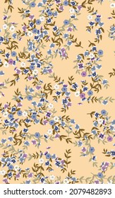 
Trendy seamless floral pattern. Fabric design with simple flowers. Vector cute repeated ditsy pattern for fabric, wallpaper or wrap paper.