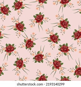 Trendy Seamless Floral Pattern. Rose. Nature. Plant. Floral in vector