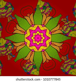 Trendy seamless Floral Pattern In Vector illustration. Flat Flower Elements Design. Beautiful fabric pattern. Colour Summer Theme seamless pattern Background.