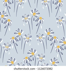 Trendy Seamless Floral Pattern in Vector