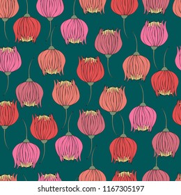 Trendy Seamless Floral Pattern In Vector