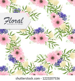 Trendy Seamless Floral Pattern in Vector illustration