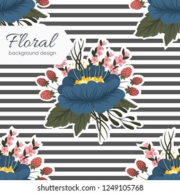 Trendy Seamless Floral Pattern in Vector