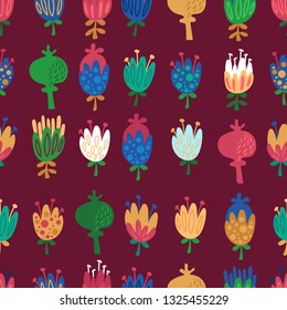 Trendy Seamless Floral Pattern In Vector