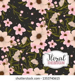 Trendy Seamless Floral Pattern in Vector illustration