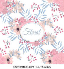 Trendy Seamless Floral Pattern in Vector illustration