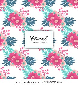 Trendy Seamless Floral Pattern in Vector illustration