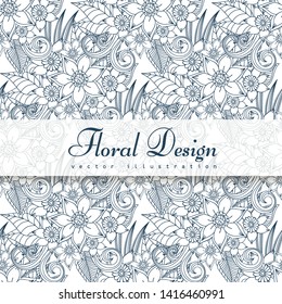Trendy Seamless Floral Pattern in Vector illustration