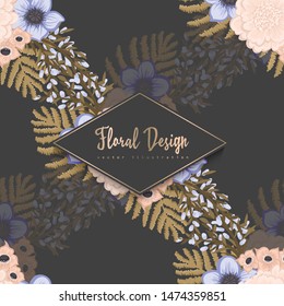 Trendy Seamless Floral Pattern in Vector illustration