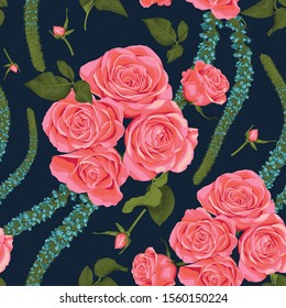 Trendy Seamless Floral Pattern In Vector. Great for modern fabric, wallpaper,  invitations, packaging... 
