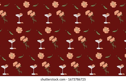 Trendy Seamless Floral Pattern In Vector