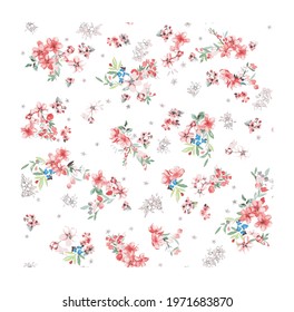 Trendy Seamless Floral Pattern In Vector