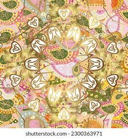 Trendy seamless Floral Pattern In vector illustration Beautiful fabric pattern. Colour Summer Theme seamless pattern Background. Flat Flower Elements Design.