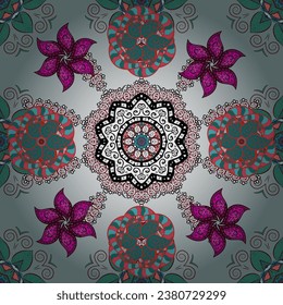 Trendy seamless Floral Pattern In vector illustration Beautiful fabric pattern. Colour Summer Theme seamless pattern Background. Flat Flower Elements Design.