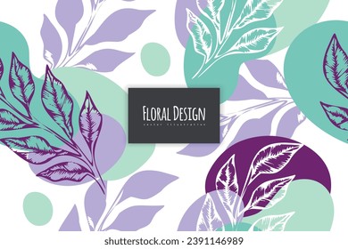 Trendy Seamless Floral Pattern in Vector illustration	
