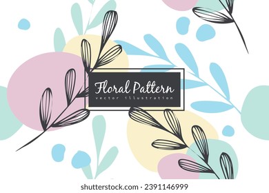 Trendy Seamless Floral Pattern in Vector illustration	
