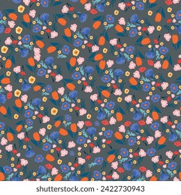 Patrón floral sin foco de moda en vector