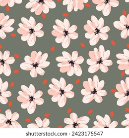 Trendy Seamless Floral Pattern In Vector