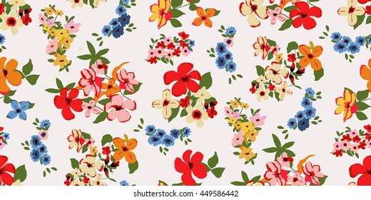 Trendy Seamless Floral Pattern in vector