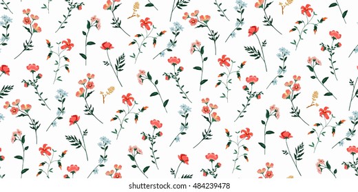 Trendy Seamless Floral Pattern in vector