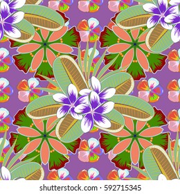 Trendy seamless floral pattern. Vector illustration with many orange and yellow flowers.