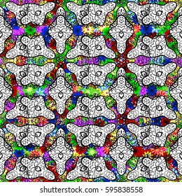 Trendy seamless floral pattern. Vector illustration with many flowers.