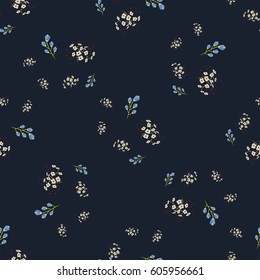 Trendy Seamless Floral Pattern in vector, sweet seamless background for textile, cotton fabric, covers, wallpapers, print, gift wrap and scrapbooking
