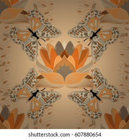 Trendy seamless floral pattern. Vector illustration with many flowers.