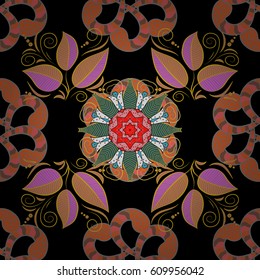 Trendy seamless floral pattern. Vector illustration with many flowers.