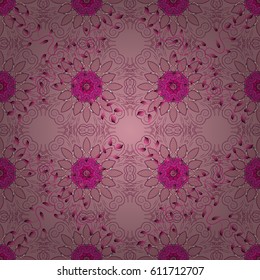 Trendy seamless floral pattern. Vector illustration with many flowers.