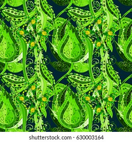 Trendy seamless floral pattern. Vector illustration with many flowers.
