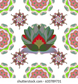 Trendy seamless floral pattern. Vector illustration with many white flowers.