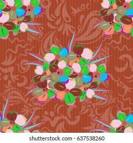Trendy seamless floral pattern. Vector illustration with many motley flowers.