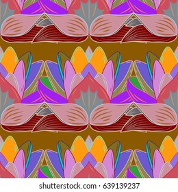 Trendy seamless floral pattern. Vector illustration with many blue flowers.