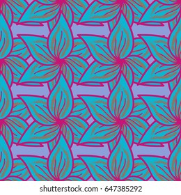 Trendy seamless floral pattern. Vector illustration with many blue flowers.