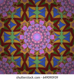 Trendy seamless floral pattern. Vector illustration with many blue flowers.