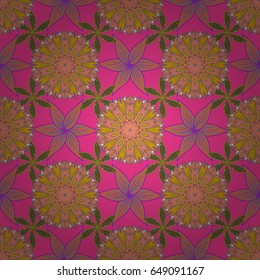 Trendy seamless floral pattern. Vector illustration with many red flowers.