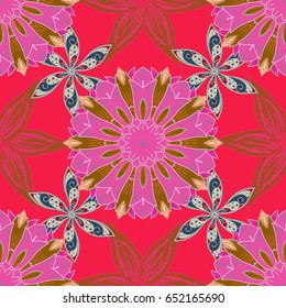 Trendy seamless floral pattern. Vector illustration with many flowers.