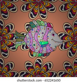 Trendy seamless floral pattern. Vector illustration with many flowers.
