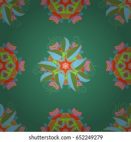 Trendy seamless floral pattern. Vector illustration with many flowers.