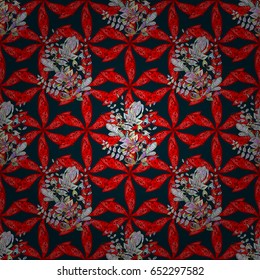 Trendy seamless floral pattern. Vector illustration with many flowers.